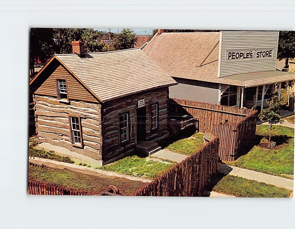 Postcard The Elm Creek Indian Fort Pioneer Village Minden Nebraska USA