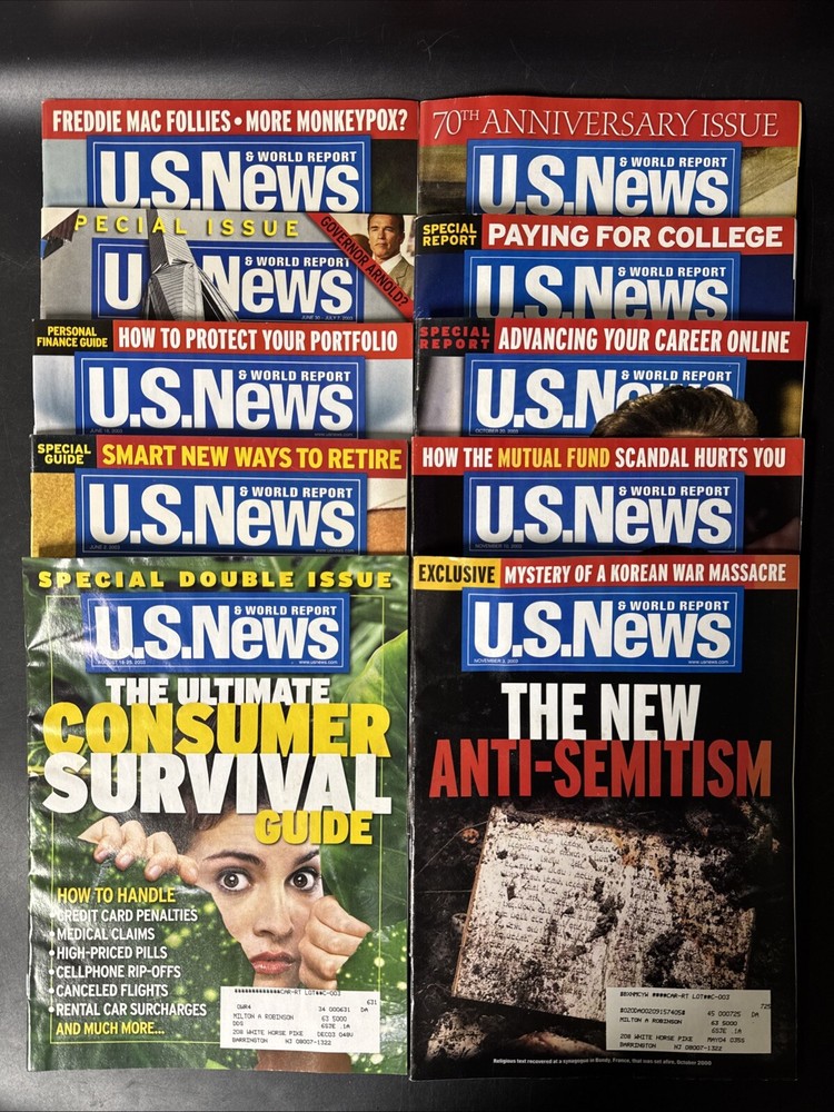 U.S. News & World Report/ Magazines Lot of 10 (June, Aug, Sept, Oct, Nov 2003)