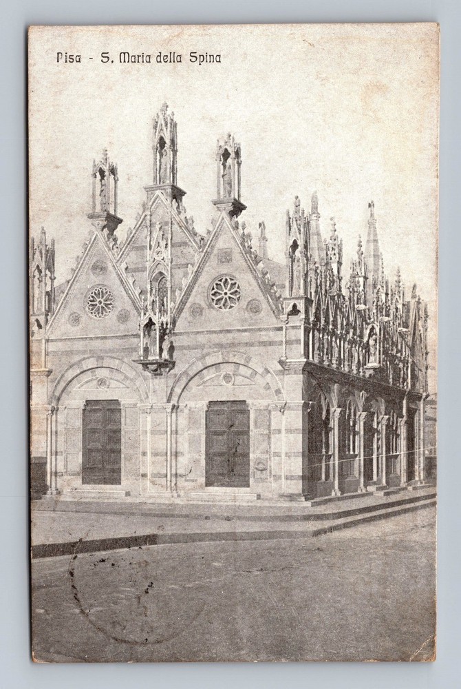 Italy- Pisa St. Mary Of The Thorn Church Souvenir Old Postal Vintage Postcard
