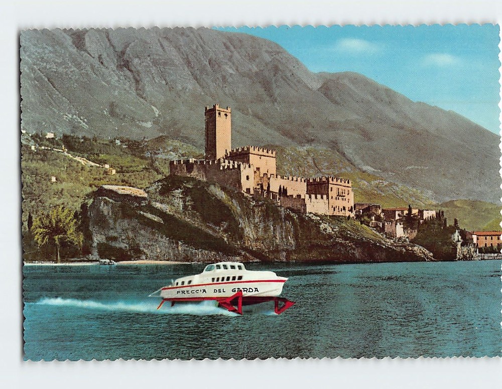 Postcard Castello Scaligero di Malcesine Lake Garda Italy