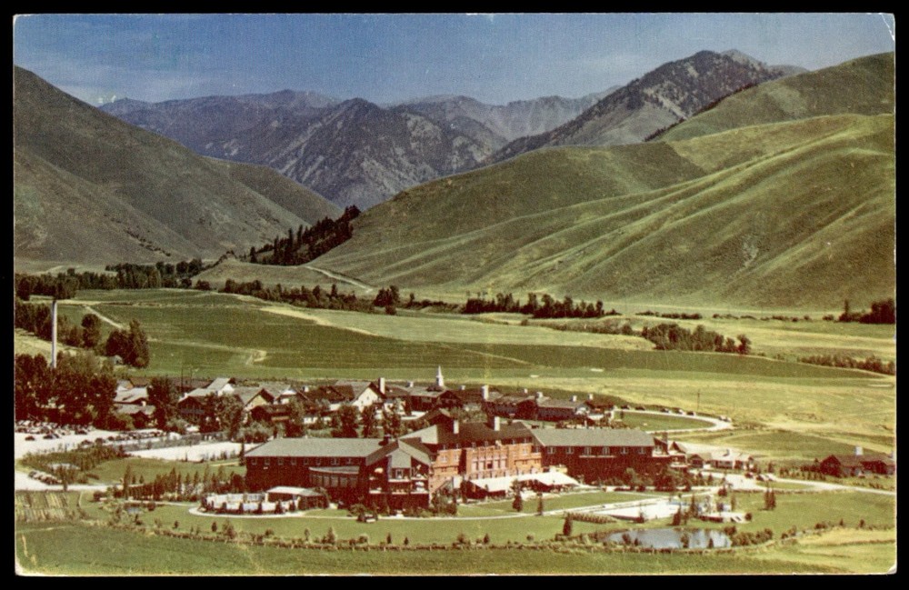 Vintage Sun Valley Village Idaho Kodachrome Postcard Mike Roberts Penny Mtn
