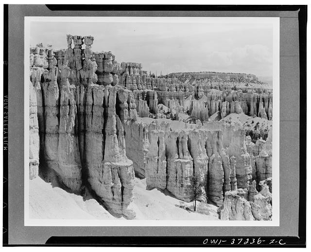 Photo:Bryce Canyon Utah 1930s Hoodoos Rock Formations Snow Landscape