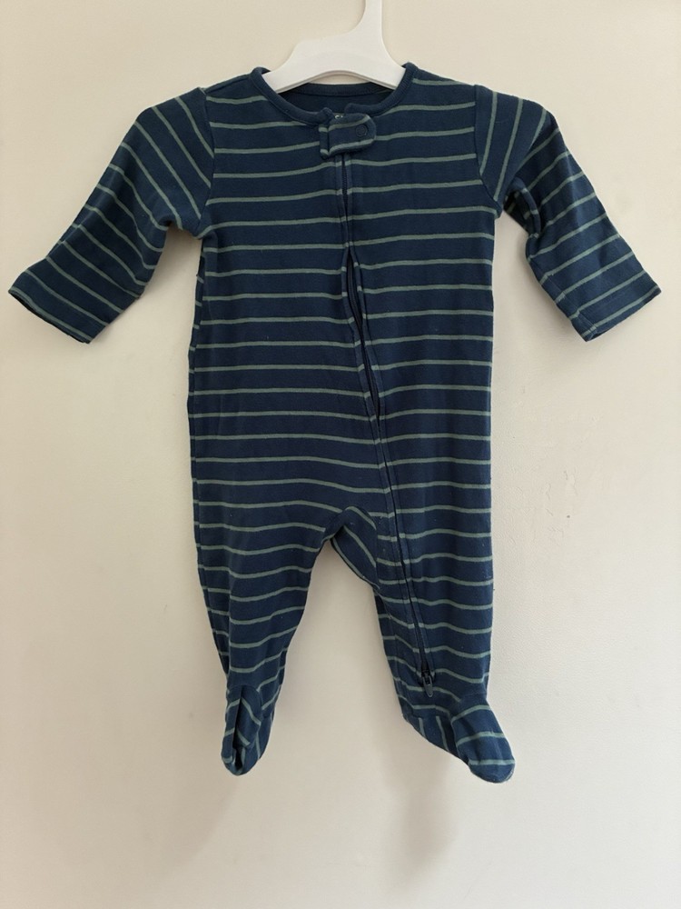 Carter's Baby Boy Striped Cotton 2-Way Zipper Long Sleeve Sleep & Play Blue 3-6M