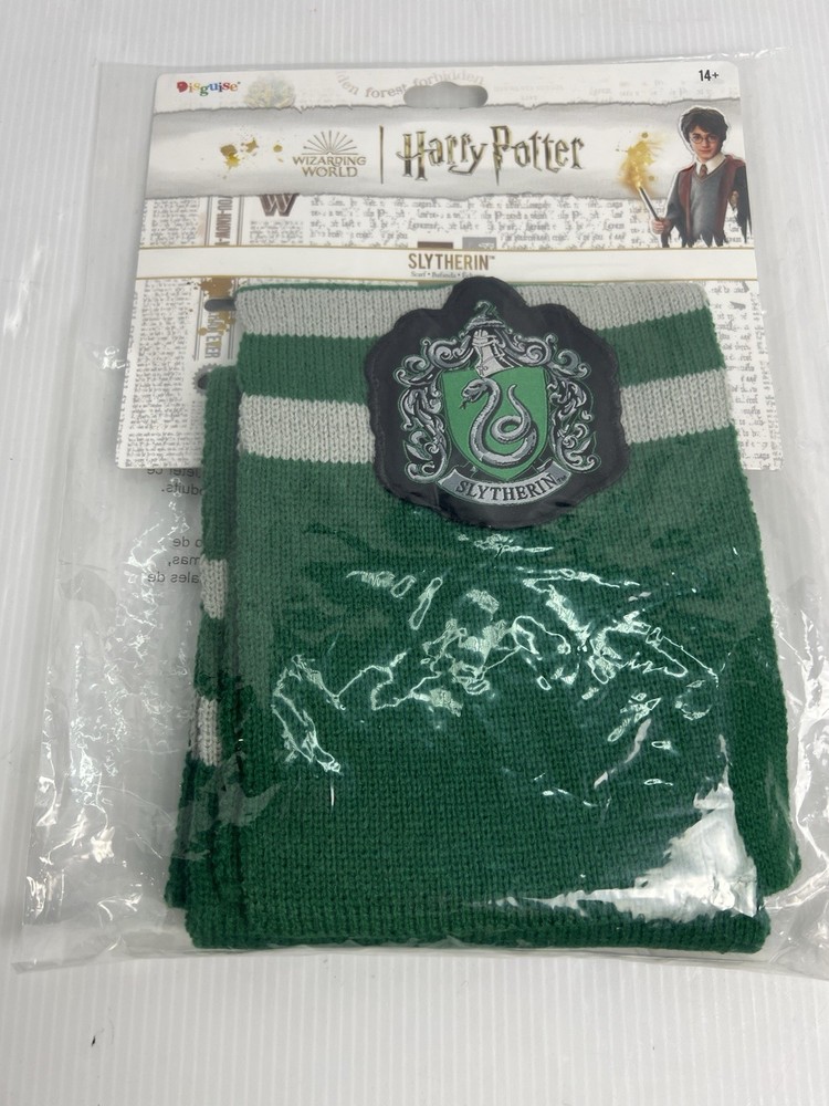 Harry Potter Slytherin House Green Knit Scarf Wizarding World Costume Wrap  