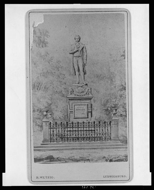 Photo:Drawing,Schiller monument,Marbach am Neckar,Germany