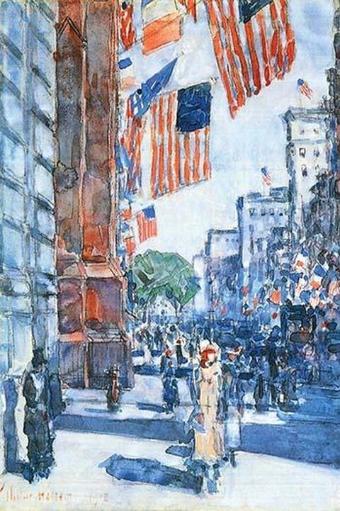 Flags, Fifth Avenue by Frederick Childe Hassam - Art Print