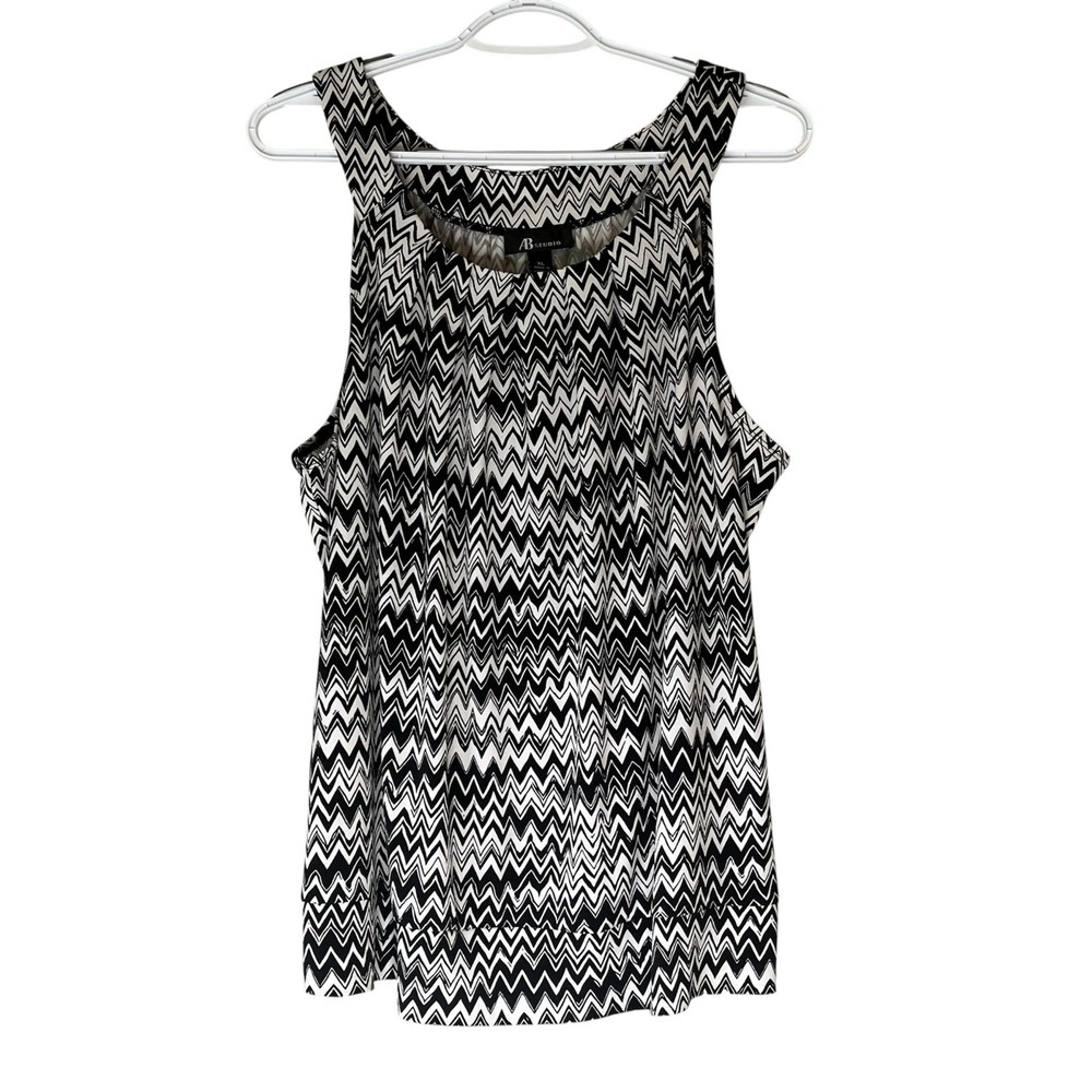 AB Studio Black & White Halter Tank Top Size XL