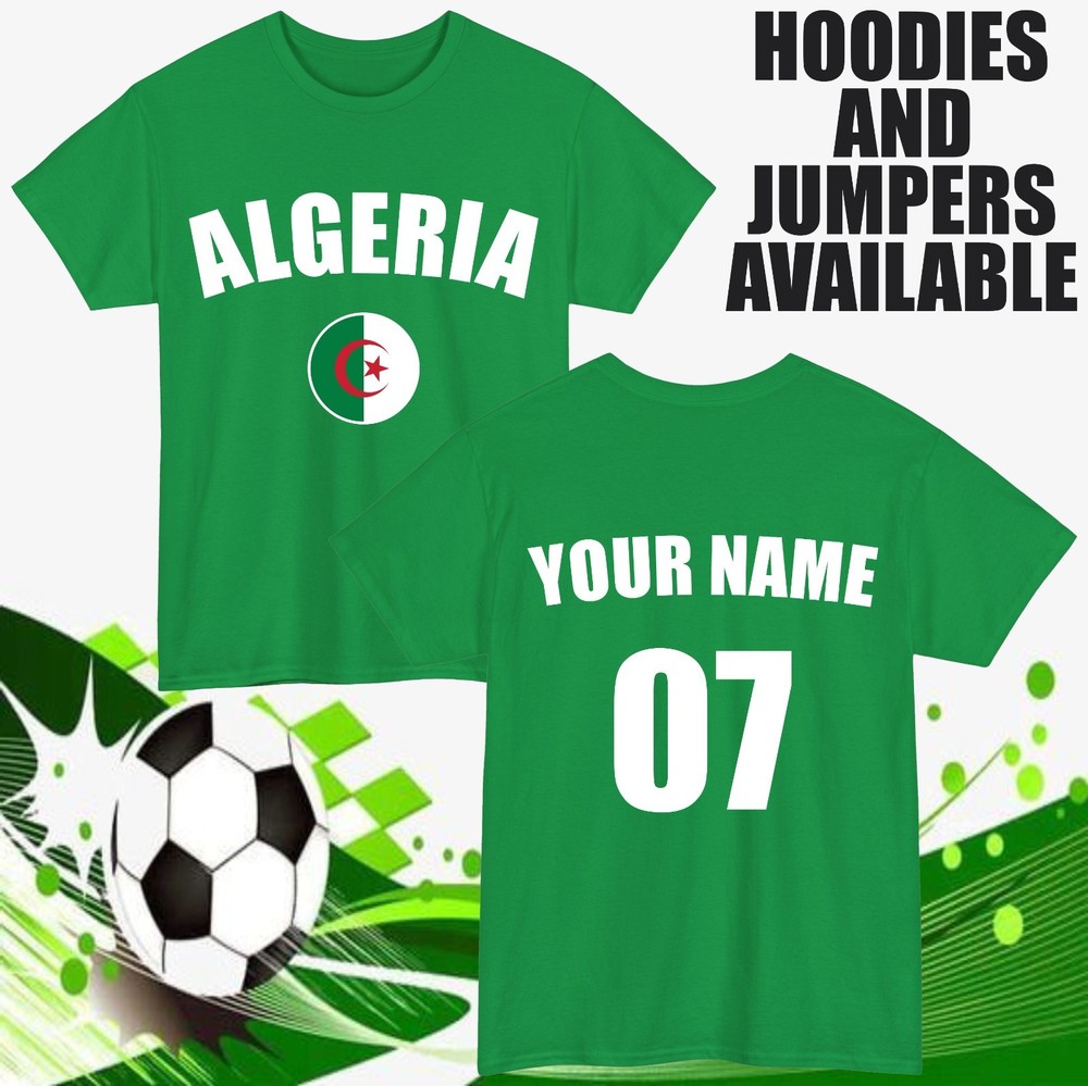 Personalised Algeria Football Shirt | Customised Name & Number | Fan Party Gift