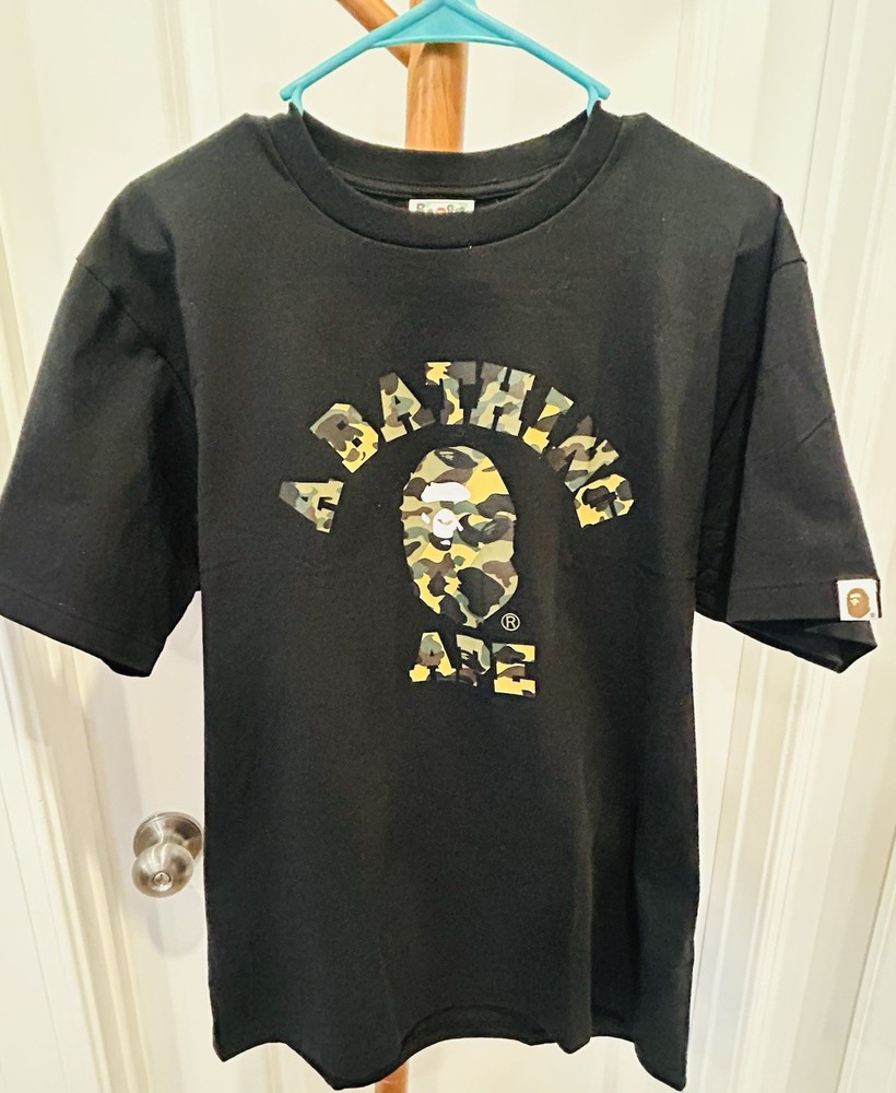 A Bathing Ape Bape Shirt BLACK Short Sleeve Size Men’s Large