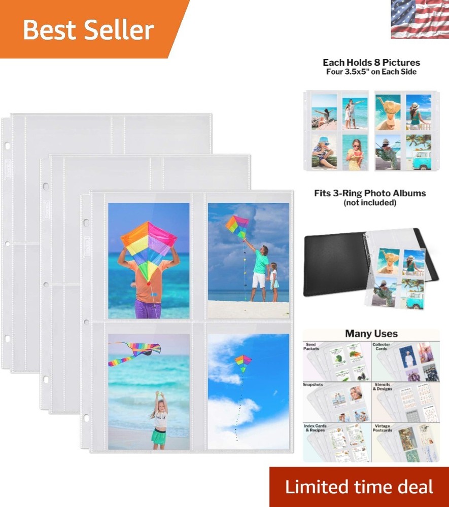 Durable 3.5x5 Photo Refill Pack - Acid-Free, 25 Sheets for Simple Organization-image