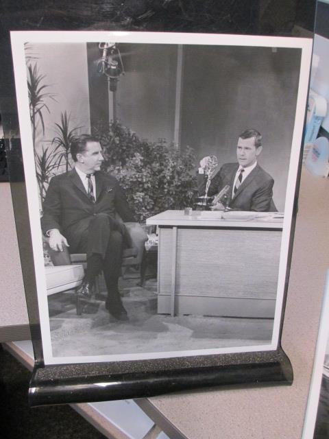 1963 Tonight Show photo Johnny Carson Ed McMahon Emmy statue NBC TV