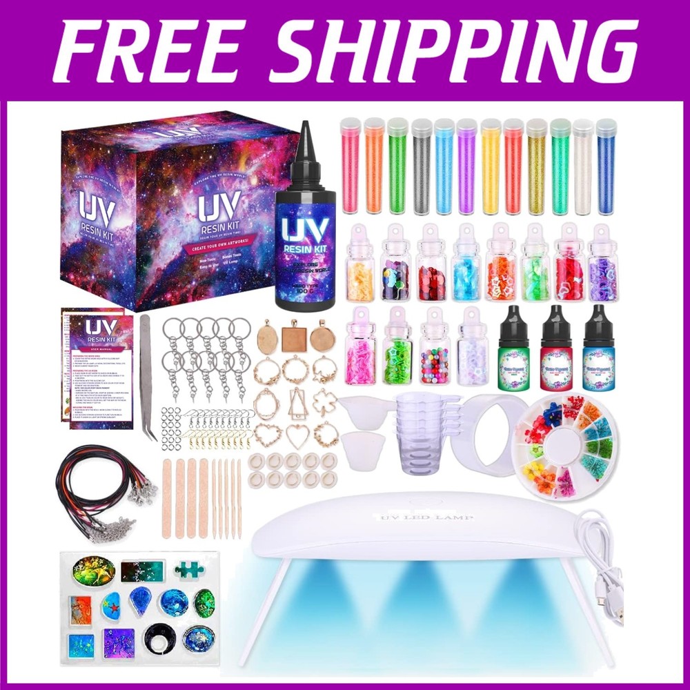 All-in-One UV Resin Jewelry Kit: Necklaces, Bracelets & Keychains Included