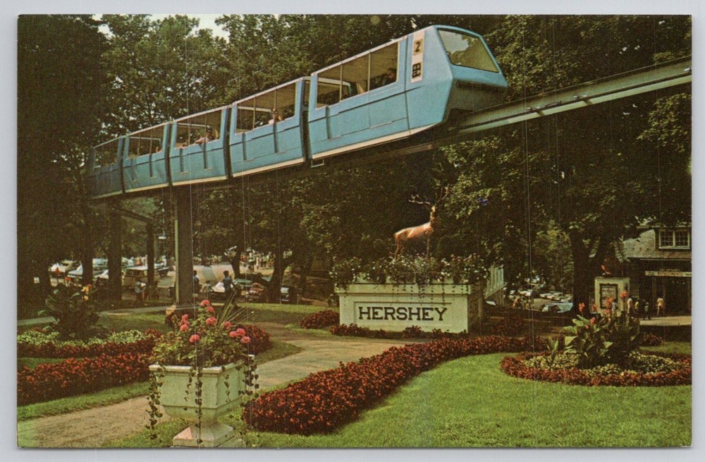 Hershey PA Monorail Chrome Postcard - 