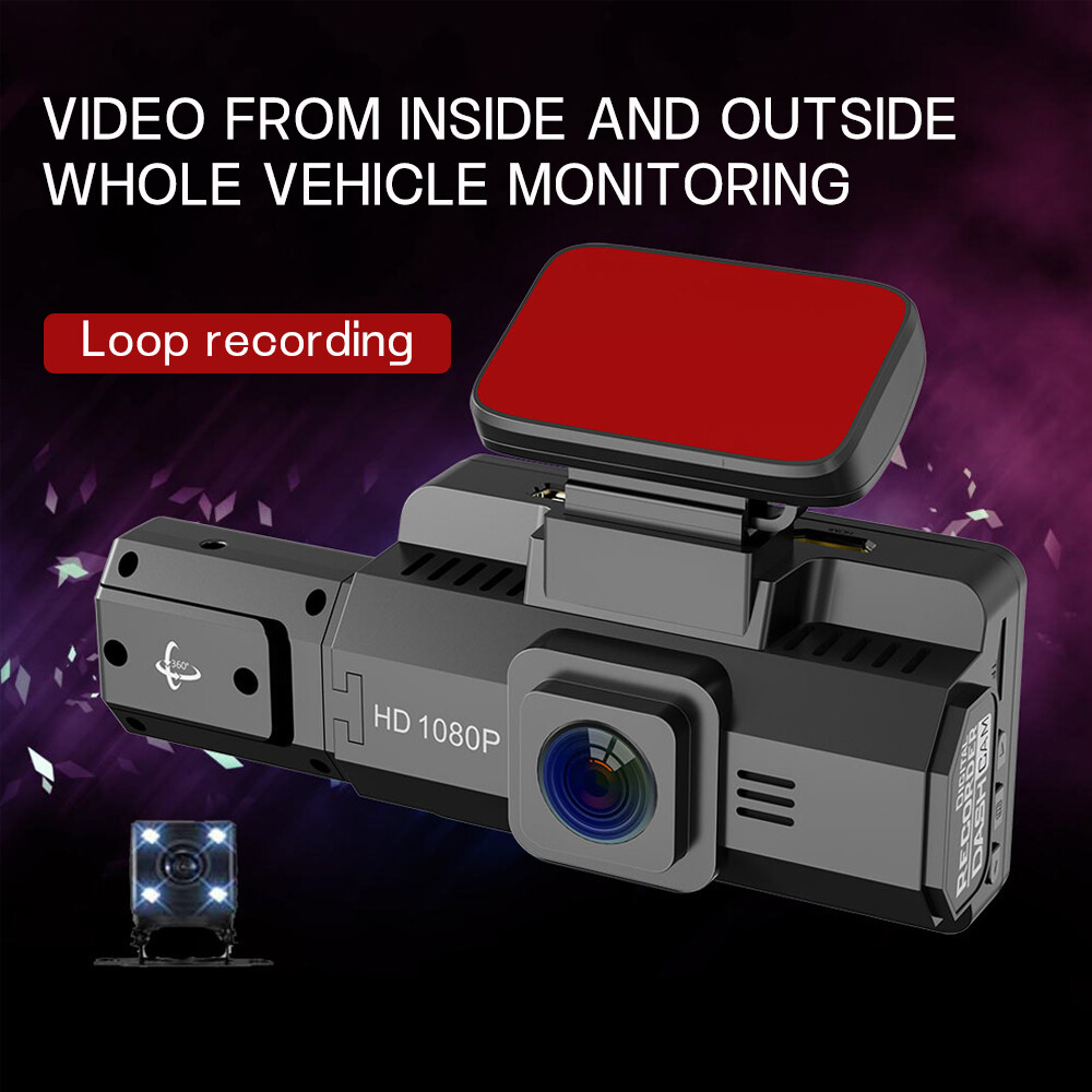 1080P Dual Lens Car DVR Driving Video Recorder Front And Inside Camera Dash CagD