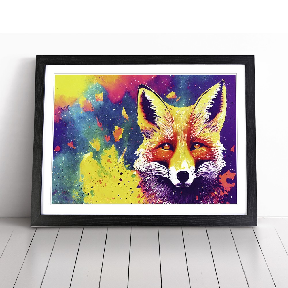 Fox Splashed Vol.1 Abstract Wall Art Print Framed Canvas Picture Poster Decor