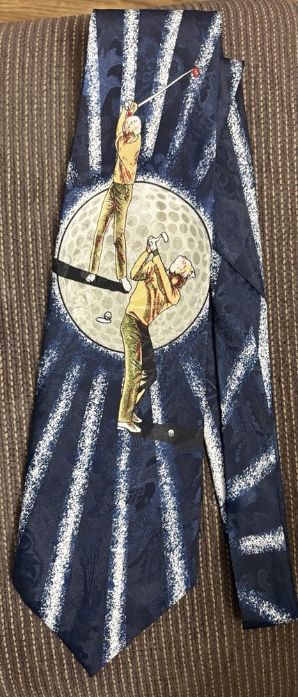 RENAISSANCE MEN’S Golf Themed Vintage Necktie