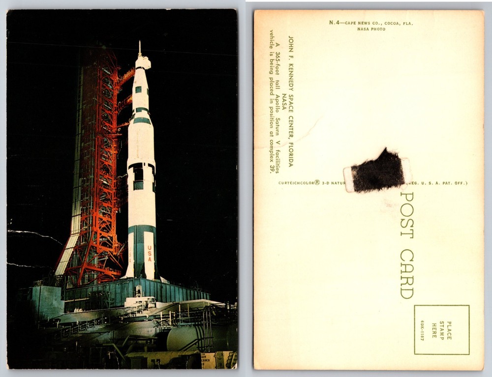 John F Kennedy Space Center Florida Rocket Postcard