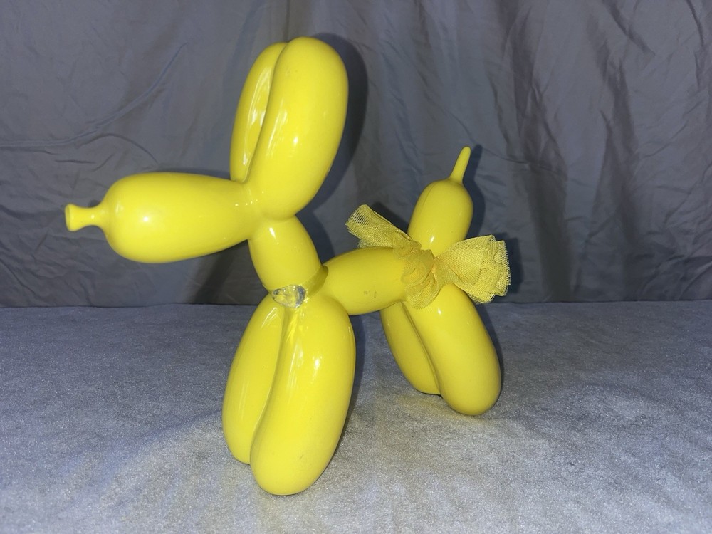Yellow Balloon Animal Figurine Sculpture Freestanding Décor