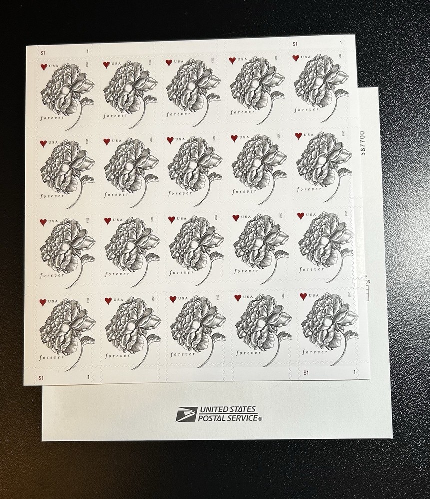 USPS (1287) Vintage Rose Forever Stamp Sheets Flowers FREE SHIPPING 2 Sheets