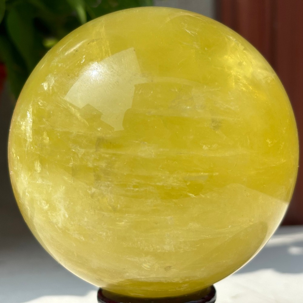 996g Natural citrine quartz sphere crystal ball healing care reiki gem