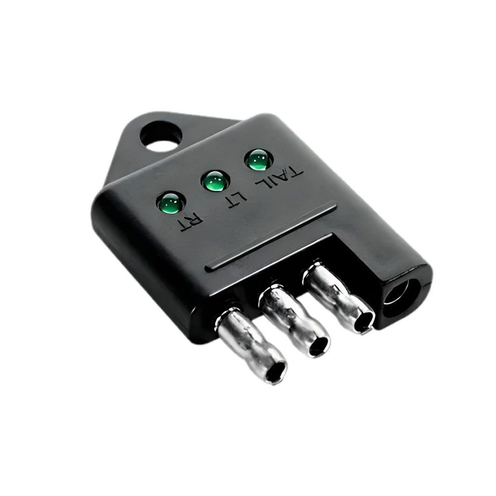 GAOLAOSY 4 Pin Trailer Tester Connector, 4-Way Straight 1PC, Black