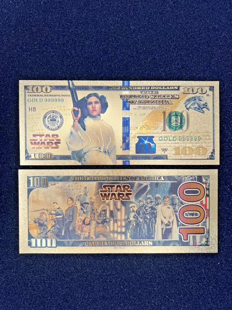 Princess Leia - 24k Gold Foil Banknote - Star Wars Tv Show/Movie