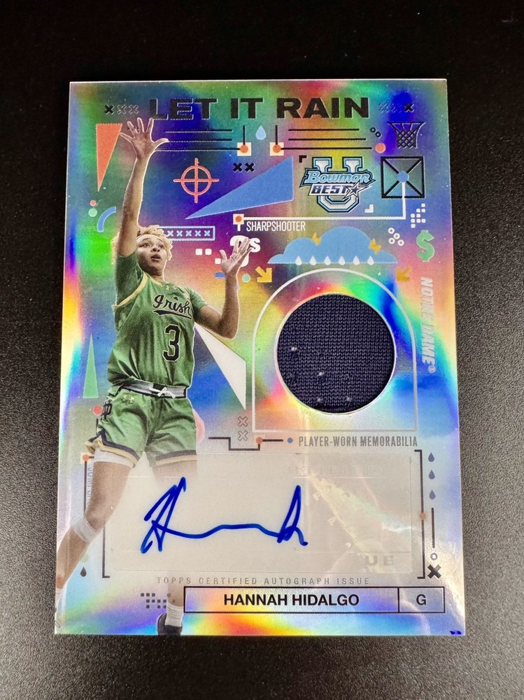 2024-25 Bowman University Best - Let It Rain Relic Autographs Hannah Hidalgo #LRRA-HH (AU, MEM, RC)