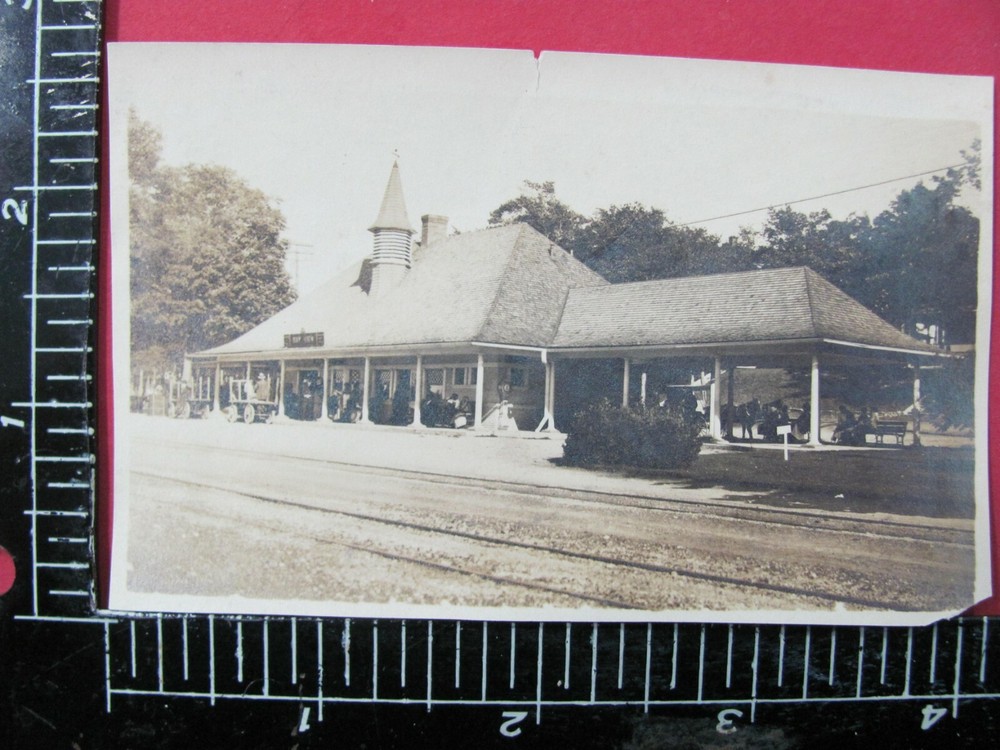 Bay View Michigan Grand Rapids & Indiana Railroad Depot Station 1916 Photo