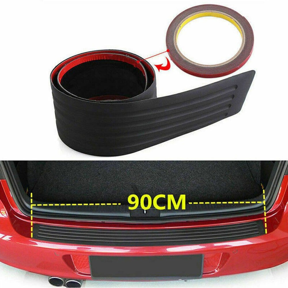 Car Rear Bumper Protector Trim Strip Trunk Sill Guard Scratch Pad Cover Rubber
