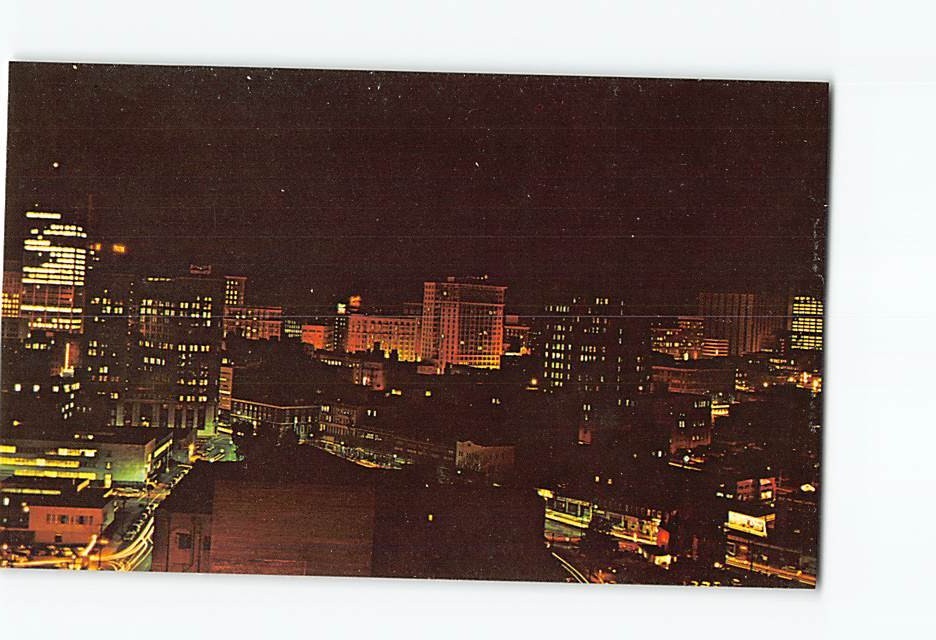 Postcard Night view of downtown Atlanta Georgia USA
