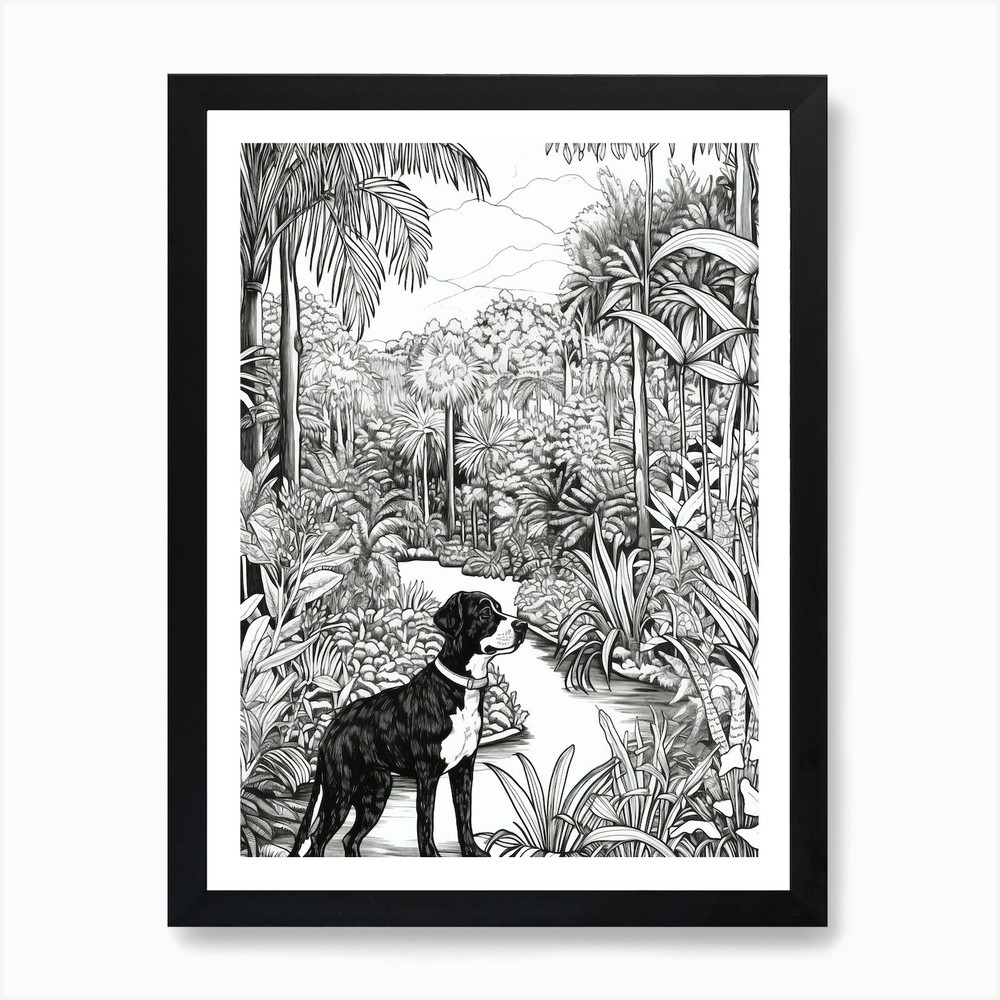 Royal Botanic Garden Dog Art Framed Canvas Print Wall Decor  