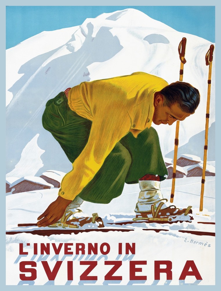 Decoration Poster.Home room art.Interior design.Svizzera Ski resort.Snow.7202