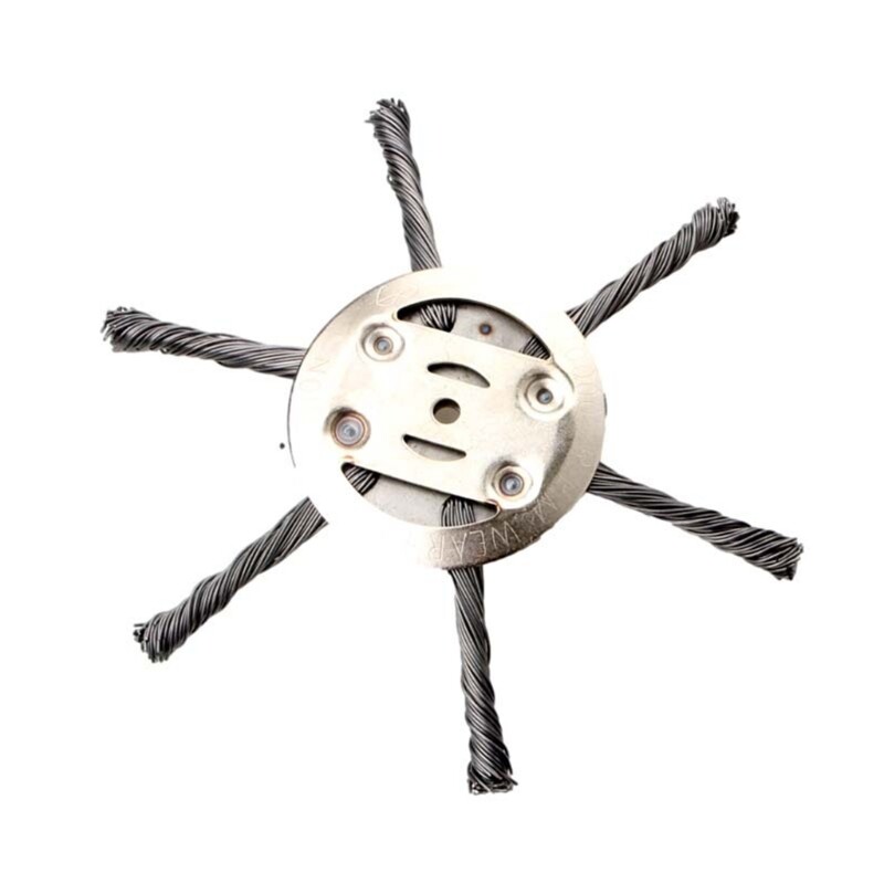 Steel Wire Wheel Brush Weed Trimmer Head for Garden Cleaning and Grass Cutting