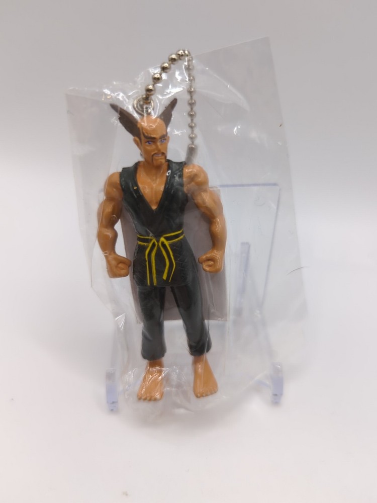 Vintage NAMCO Tekken Mishima Heihachi Anime Mascot Keychain Figure Japan Import
