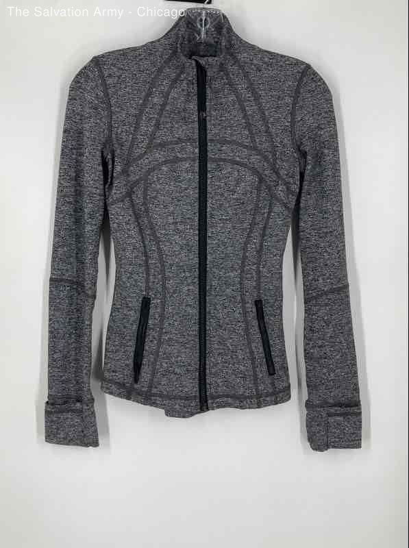Lululemon Womens Gray Heather Long Sleeve Activewear Full-Zip Define Jacket Sz S