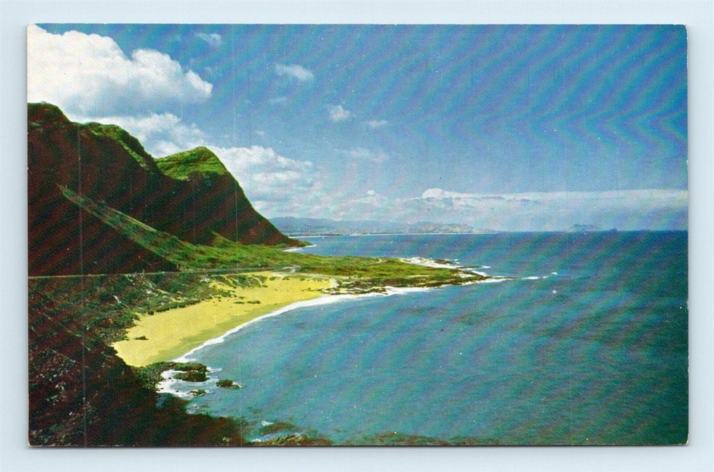 Windward Oahu view from Makapuu Point Toward Waimanalo Bay Hawaii HI Postcard