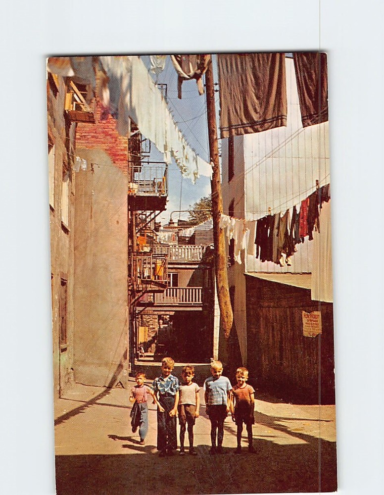 Postcard Wash Day Sous Le Cap Street Quebec Canada