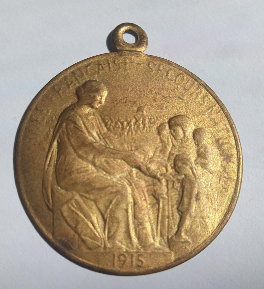 1915 FRENCH WW1 FIRST WORLD WAR CHARITY JOURNEE BADGE / WWI MEDAL by LEFEBVRE