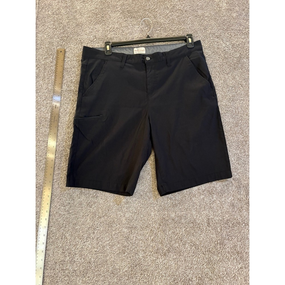 Weatherproof Vintage Men's Black Cargo Shorts Size 38 Regular Fit Nylon Spandex
