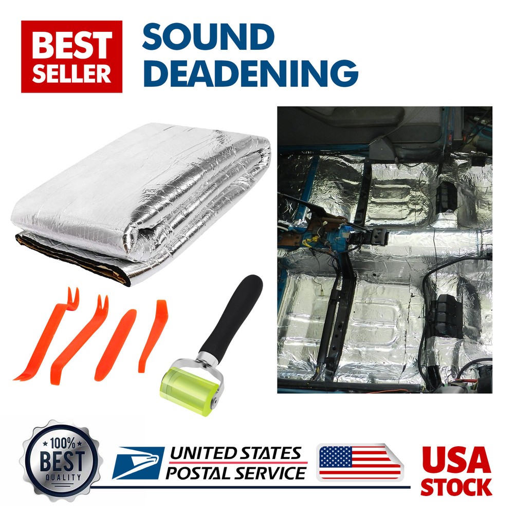 Sound Deadener Mat Noise&Heat Shield Insulation Car Hood Trunk Door 11 sqft