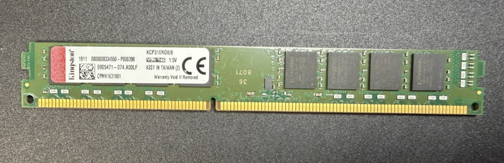 Kingston 8GB DDR3 1600MHz 1.5V Low Profile Desktop RAM PC3-12800 KCP316ND8/8
