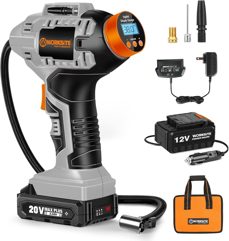 Cordless Tire Inflator Air Compressor Battery Powered Portable Car Tire Pump