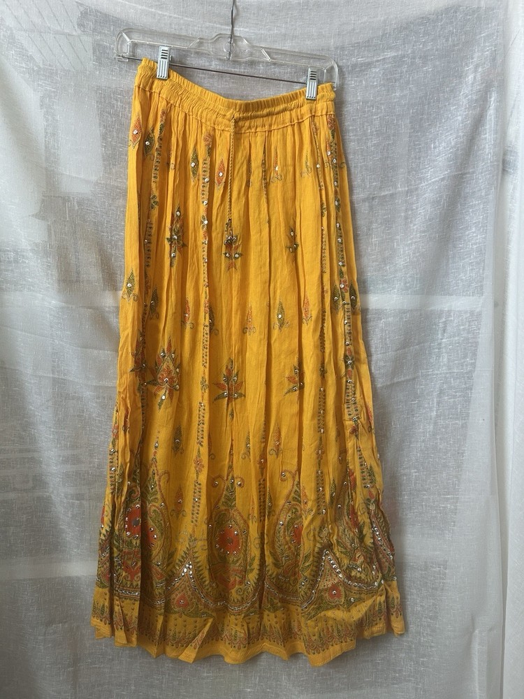 Lightweight Colorful Skirt W/sequins 100% Rayon Soft Made Very Glowy beautiful