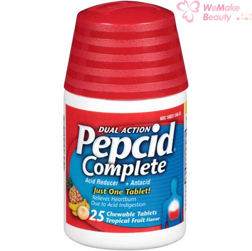 Pepcid Complete Dual Action Acid Reducer 25 Chewable Tablets Tropical Fruit