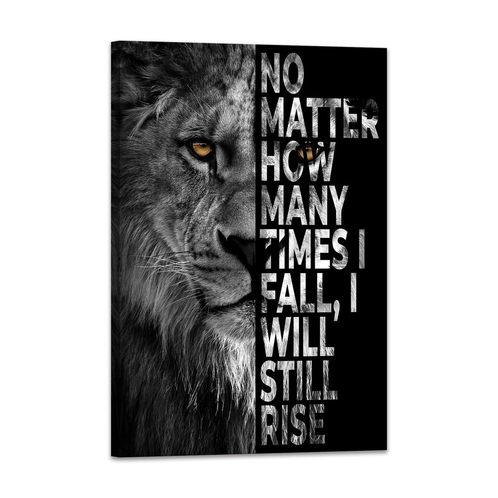 SKASNFAI Lion Canvas Wall Art Black and White Animal Inspirational Motivation...