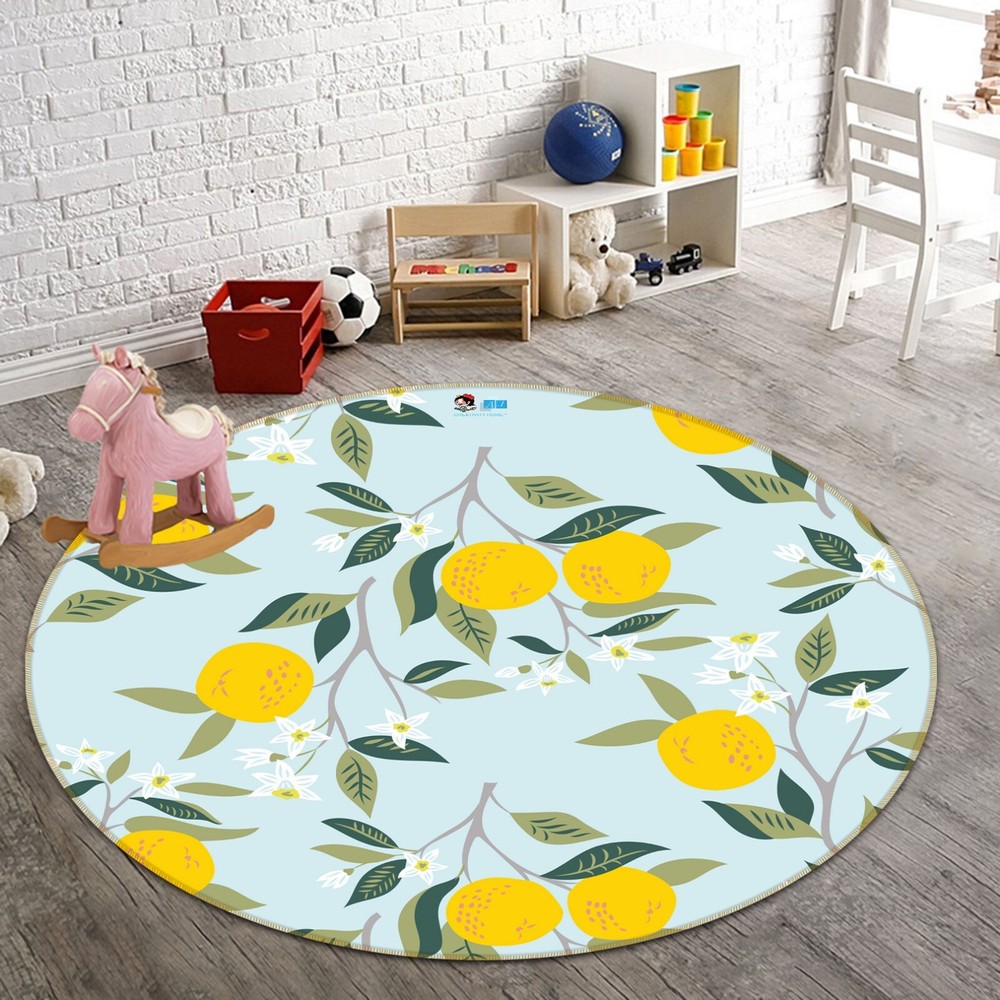 3D Fruit Orange Flower NBC443 Game Rug Mat Elegant Photo Carpet Mat Fay 2023