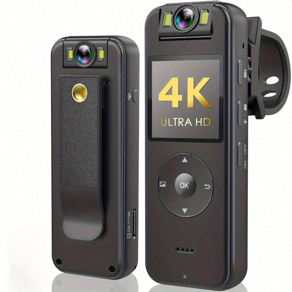 4K HD Mini Camera, Body Camera With 1.4-Inch Screen, 6-Hour Battery Life, Fill L