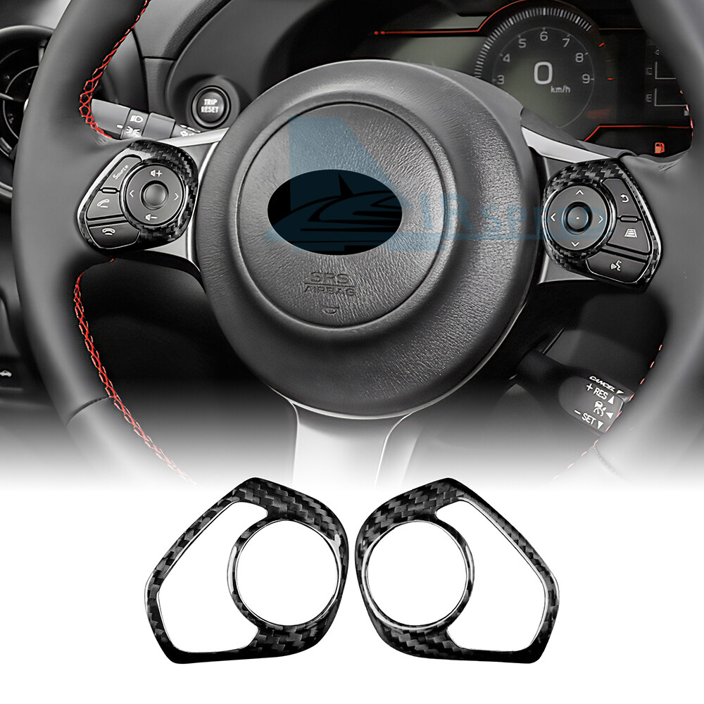 For Toyota 86 Subaru BRZ 17+ Real Hard Carbon Fiber Steering Wheel Button Cover