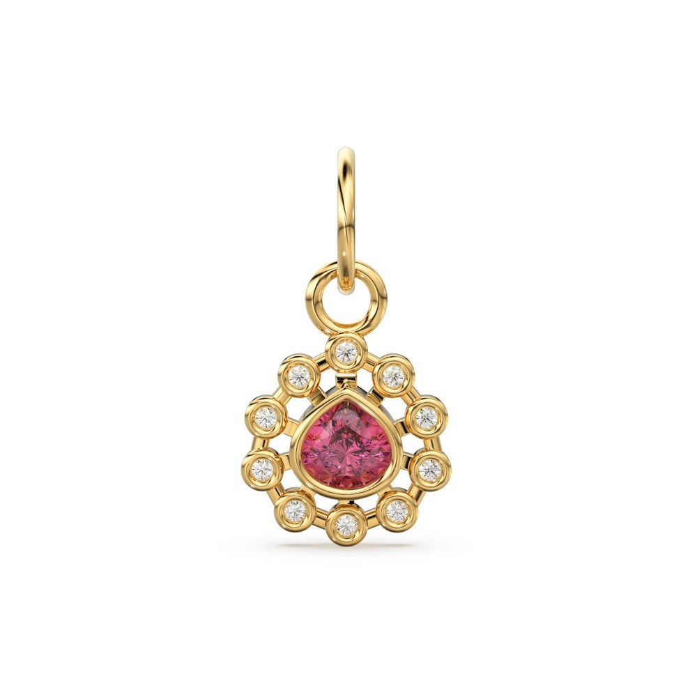 14K 18K Gold Garnet Natural Diamond Heart Pendant January Birthstone Charm