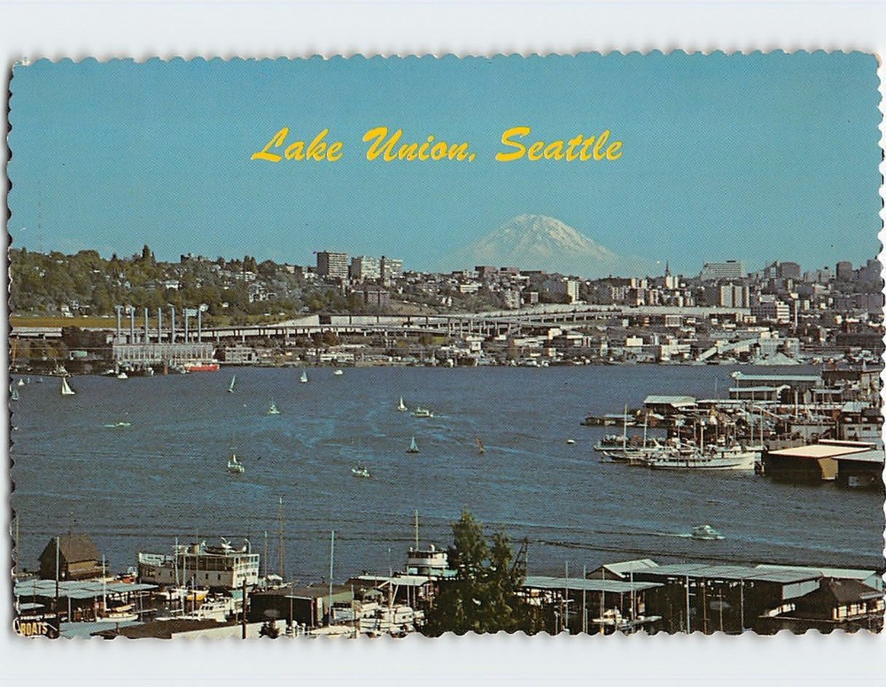 Postcard Lake Union Seattle Washington USA